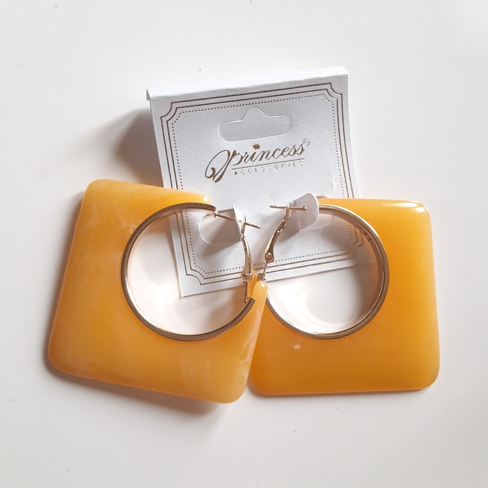 Princess Accessories Mustard Hoop Earrings